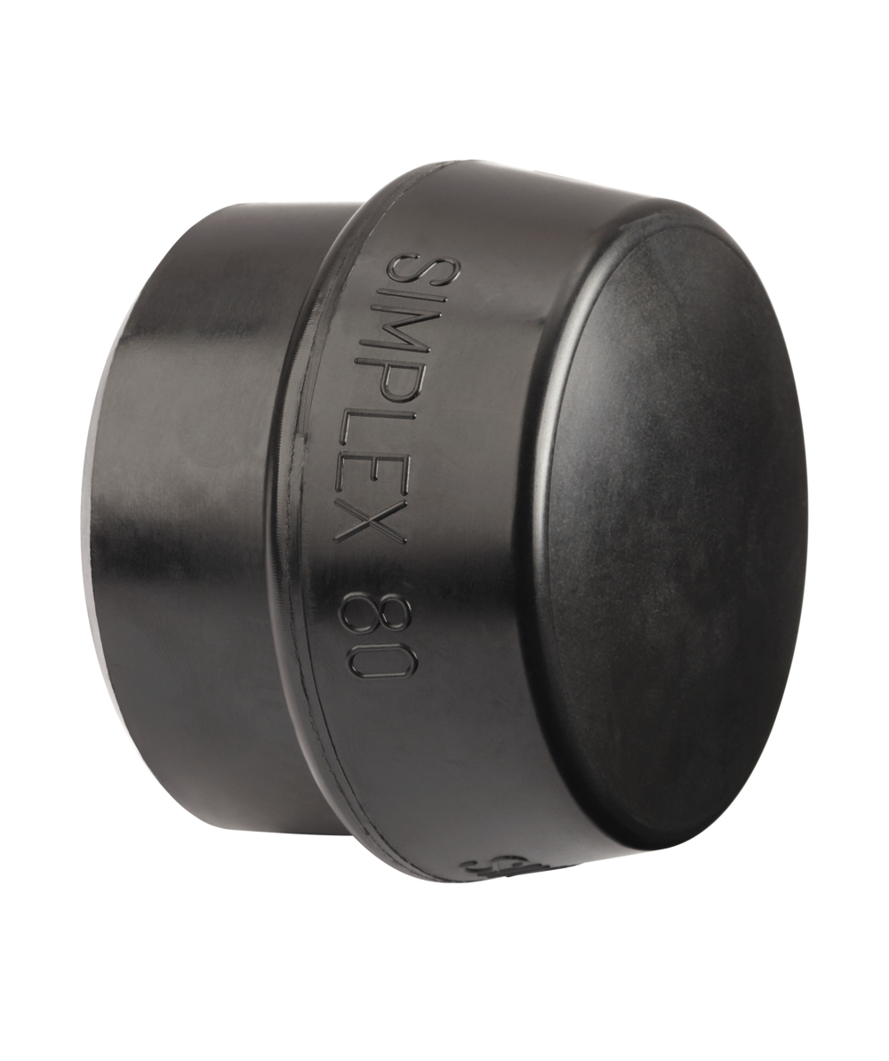 Halder vervangende rubber dop, zwart kopdiameter 80 mm, passend voor de Simplex terugslagvrije hamer in de 80mm-uitvoering, XX97167-1